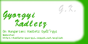 gyorgyi kadletz business card